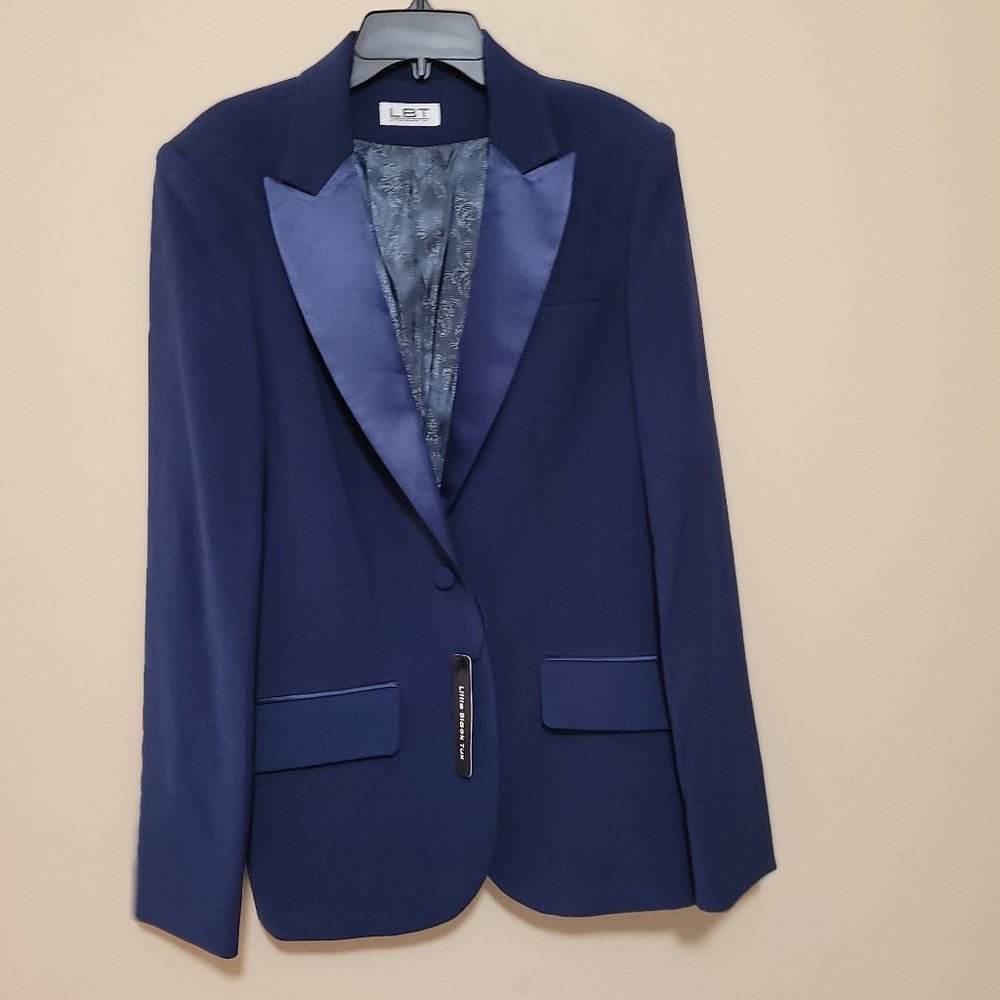 NWT Women's Blazer Little Black Tux, Color Blue Size 12P